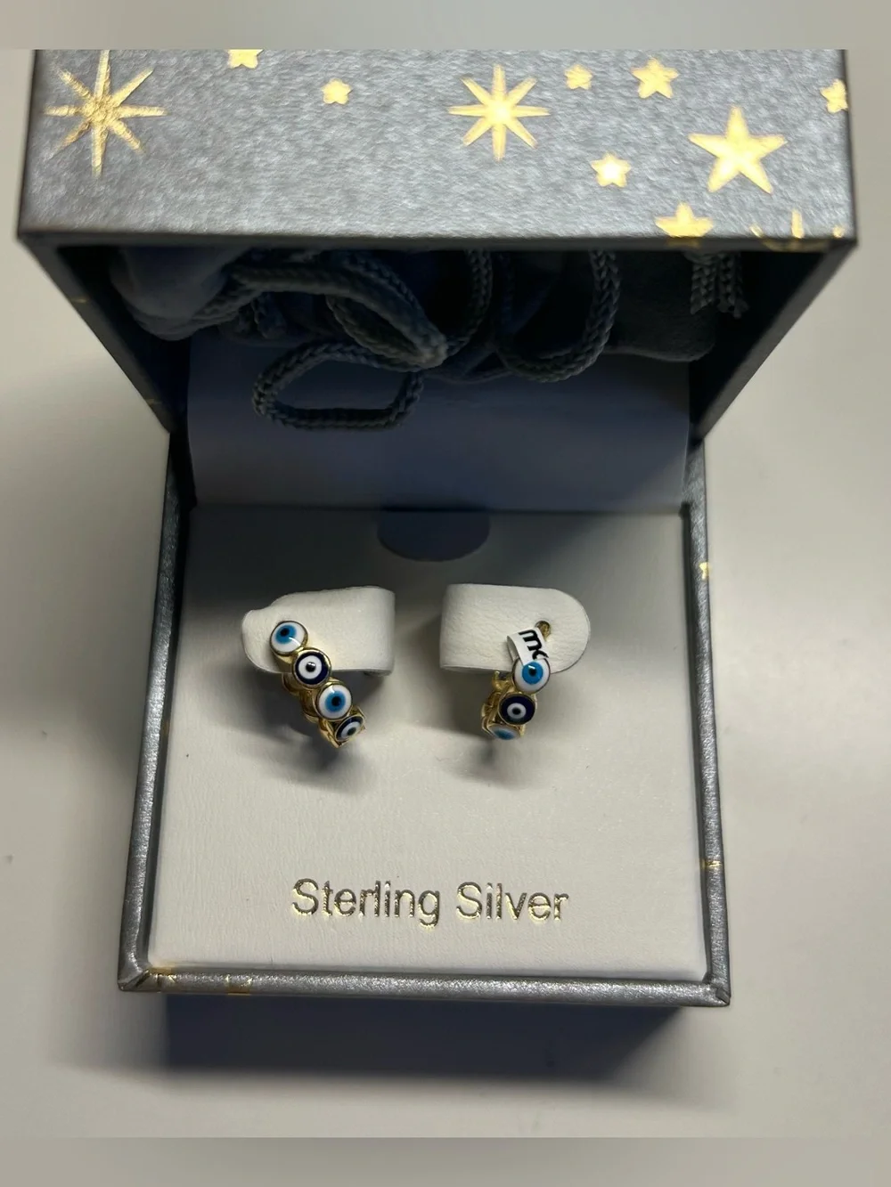NIB Rachel Zoe evil eye hoop earrings - Picture 4 of 8